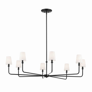 Buy black-with-white-linen-shade-glass-and-white-shade Pallas Chandelier by Kichler