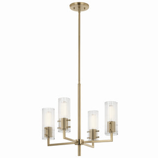 Buy champagne-bronze-with-clear-fluted-glass-and-clear-textured-shade Velestino Chandelier by Kichler
