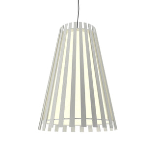 Buy organic-white-and-white-shade Slatted Outdoor (Damp) Pendant by Accord Lighting