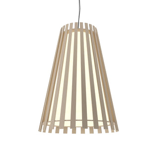 Buy organic-cappuccino-and-natural-cream-shade Slatted Outdoor (Damp) Pendant by Accord Lighting