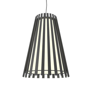 Buy organic-grey-and-silver-gray-shade Slatted Outdoor (Damp) Pendant by Accord Lighting