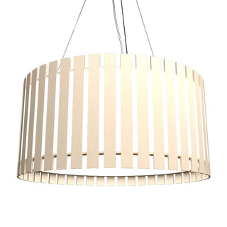 Buy organic-cappuccino-and-natural-cream-shade Slatted Outdoor (Damp) Pendant by Accord Lighting