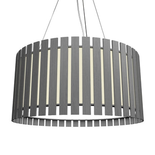 Buy organic-grey-and-silver-gray-shade Slatted Outdoor (Damp) Pendant by Accord Lighting