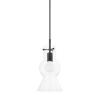 Buy soft-black-with-clear-glass-and-clear-shade Mirabel Outdoor (Damp) Pendant by Mitzi