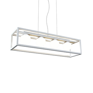 Buy organic-white-with-frosted-glass-glass-and-white-shade Cubic Outdoor (Damp) Pendant by Accord Lighting