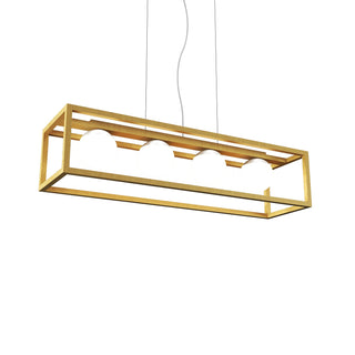 Buy organic-gold-with-frosted-glass-glass-and-white-shade Cubic Outdoor (Damp) Pendant by Accord Lighting