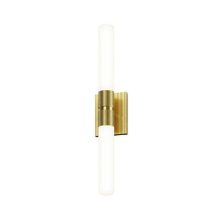 Buy satin-brass-with-white-etched-cased-glass-glass-and-white-shade Scepter Vanity by Sonneman