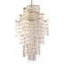 Champagne Leaf with Capiz Shells And Crystals Glass and Woven/Natural Shade