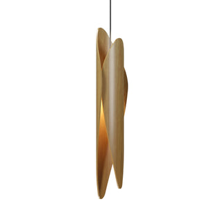 Buy louro-freijo-and-beige-tan-shade Leaf Outdoor (Damp) Pendant by Accord Lighting