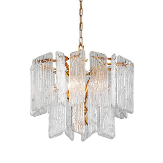 Buy gold-leaf-and-clear-textured-shade Piemonte Chandelier by Corbett Lighting