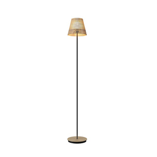 Buy organic-cappuccino-and-woven-natural-shade Living Hinges Outdoor (Damp) Floor Lamp by Accord Lighting