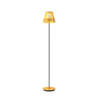 Buy organic-gold-and-woven-natural-shade Living Hinges Outdoor (Damp) Floor Lamp by Accord Lighting