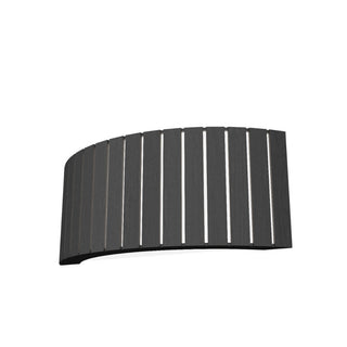 Buy organic-grey-and-silver-gray-shade Slatted Outdoor (Damp) Wall Lamp by Accord Lighting