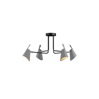 Buy organic-grey-and-woven-natural-shade Balance Outdoor (Damp) Ceiling Light by Accord Lighting