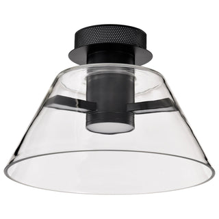 Buy matte-black-with-clear-glass Edmond Outdoor (Damp) Semi Flush Mount Ceiling Light by Nuvo Lighting