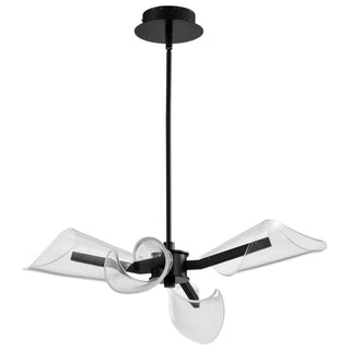 Buy matte-black-and-clear-textured-shade Sedona Chandelier by Nuvo Lighting