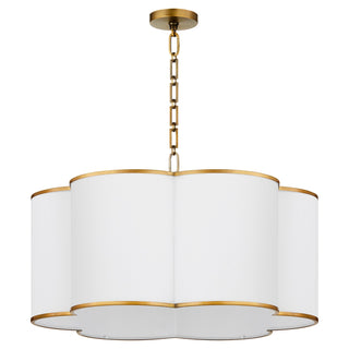 Buy non-lacquered-brass-lacquered-brass-with-white-glass-and-white-shade Belinder Outdoor (Damp) Pendant by Quorum