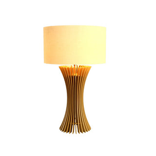 Buy organic-gold-and-natural-cream-shade Stecche di Legno Outdoor (Damp) Table Lamp by Accord Lighting