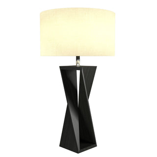 Buy organic-black-and-natural-cream-shade Spin Outdoor (Damp) Table Lamp by Accord Lighting