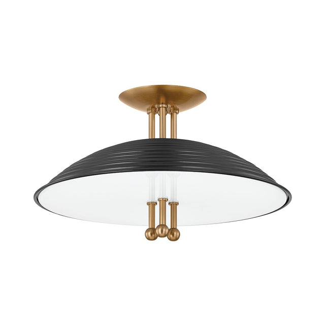 Larkin Outdoor (Damp) Semi-Flush Mount Ceiling Light by Troy Lighting