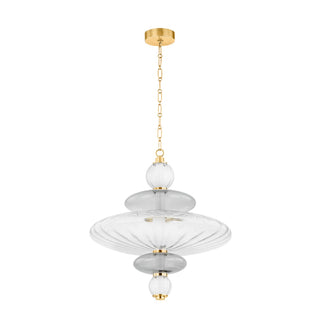 Buy aged-brass-with-clear-optic-glass Williams Outdoor (Damp) Pendant by Hudson Valley