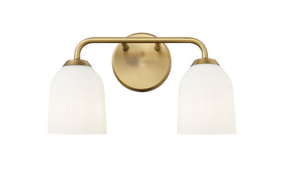 Buy vintage-brass-with-opal-ribbed-glass-and-opal-shade Norah Vanity by Millennium