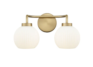 Buy vintage-brass-with-opal-ribbed-glass-and-opal-shade Oprah Vanity by Millennium