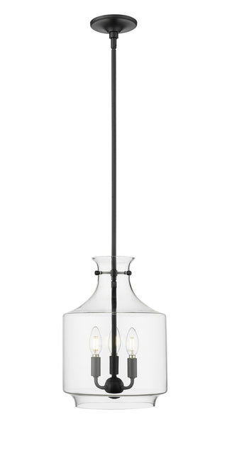 Buy matte-black-with-clear-glass-and-clear-shade Mahannah Pendant by Millennium