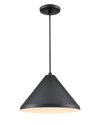Buy satin-black-with-black-glass-and-black-shade R Series Outdoor (Damp) Pendant by Millennium