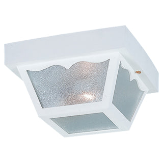 Buy white-with-clear-textured-glass-and-clear-shade Outdoor Ceiling Outdoor (Damp) Flush Mount Light by Generation Lighting
