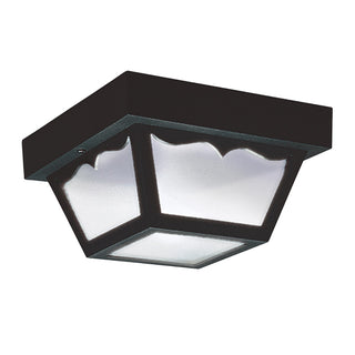 Buy black-with-clear-textured-glass-and-clear-shade Outdoor Ceiling Outdoor (Damp) Flush Mount Light by Generation Lighting