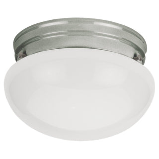 Buy brushed-nickel-with-smooth-white-glass-and-white-shade Webster Outdoor (Damp) Flush Mount Ceiling Light by Generation Lighting