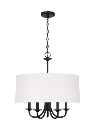 Buy midnight-black-with-white-linen-glass-and-white-shade Seville Outdoor (Damp) Chandelier by Generation Lighting