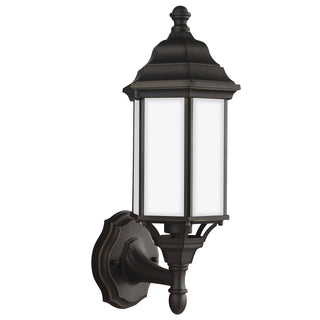 Buy antique-bronze-with-satin-etched-glass-and-white-shade Sevier Outdoor (Wet) Wall Lantern by Generation Lighting