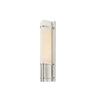 Buy polished-nickel-with-matte-cloud-glass-and-white-shade Tottenville Outdoor (Damp) Sconce by Hudson Valley