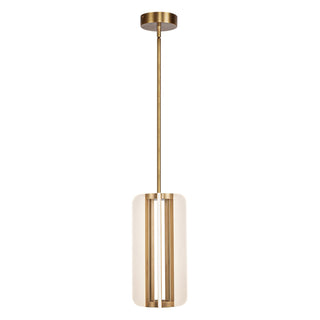 Buy vintage-brass-with-acrylic-light-guide-glass-and-white-shade Anders Pendant by Alora