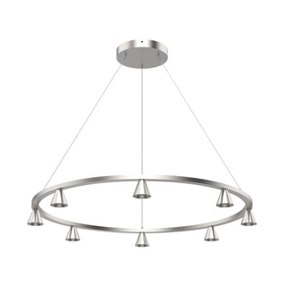 Buy brushed-nickel-with-parabolic-metalized-pc-reflector-clear-lens-glass-and-silver-gray-shade Dune Chandelier by Kuzco Lighting