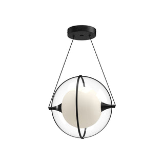Buy black-with-frosted-internal-glass-glass-and-white-shade Aries Pendant by Kuzco Lighting