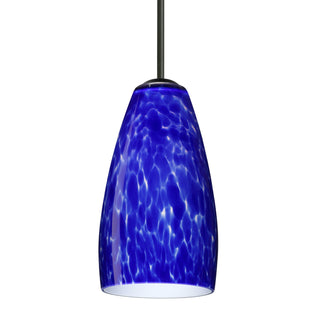 Buy black-with-blue-cloud-glass-and-blue-shade Besa Chrissy Pendant Outdoor (Damp) Pendant by Besa