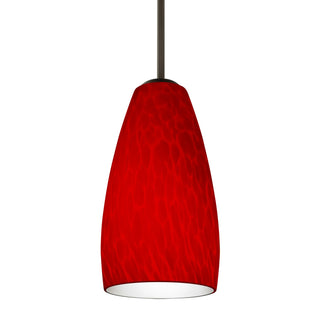 Buy bronze-with-red-cloud-glass-and-red-shade Besa Chrissy Pendant Outdoor (Damp) Pendant by Besa