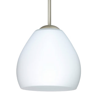 Buy satin-nickel-with-opal-matte-glass-and-white-shade Besa Bolla Pendant Outdoor (Damp) Pendant by Besa