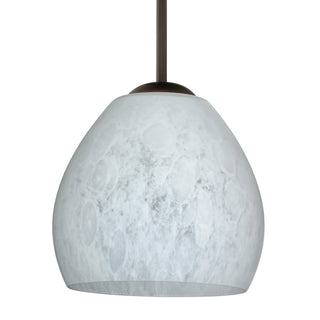 Buy bronze-with-carrera-glass-and-white-shade Besa Bolla Pendant Outdoor (Damp) Pendant by Besa