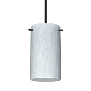 Buy black-with-carrera-glass-and-white-shade Besa Stilo Pendant Outdoor (Damp) Pendant by Besa