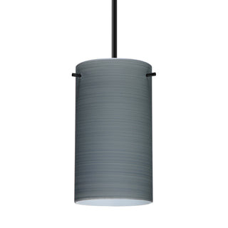 Buy black-with-titan-glass-and-silver-gray-shade Besa Stilo Pendant Outdoor (Damp) Pendant by Besa
