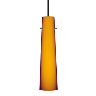 Buy black-with-amber-matte-glass-and-yellow-shade Besa Camino Pendant Outdoor (Damp) Pendant by Besa