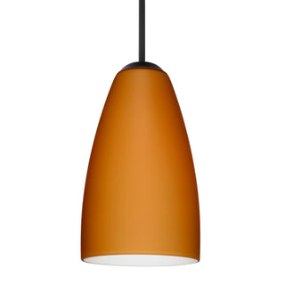 Buy black-with-amber-matte-glass-and-orange-shade Besa Riva Pendant Outdoor (Damp) Pendant by Besa