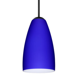 Buy black-with-cobalt-blue-matte-glass-and-blue-shade Besa Riva Pendant Outdoor (Damp) Pendant by Besa