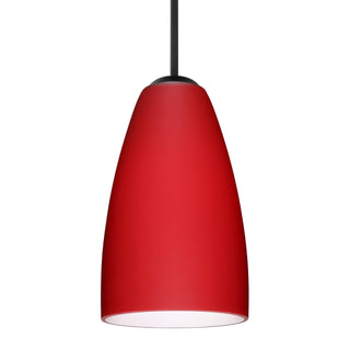 Buy black-with-ruby-matte-glass-and-red-shade Besa Riva Pendant Outdoor (Damp) Pendant by Besa