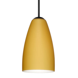 Buy black-with-vanilla-matte-glass-and-yellow-shade Besa Riva Pendant Outdoor (Damp) Pendant by Besa