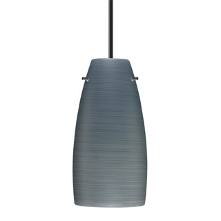Buy black-with-titan-glass-and-silver-gray-shade Besa Tao Pendant Outdoor (Damp) Pendant by Besa